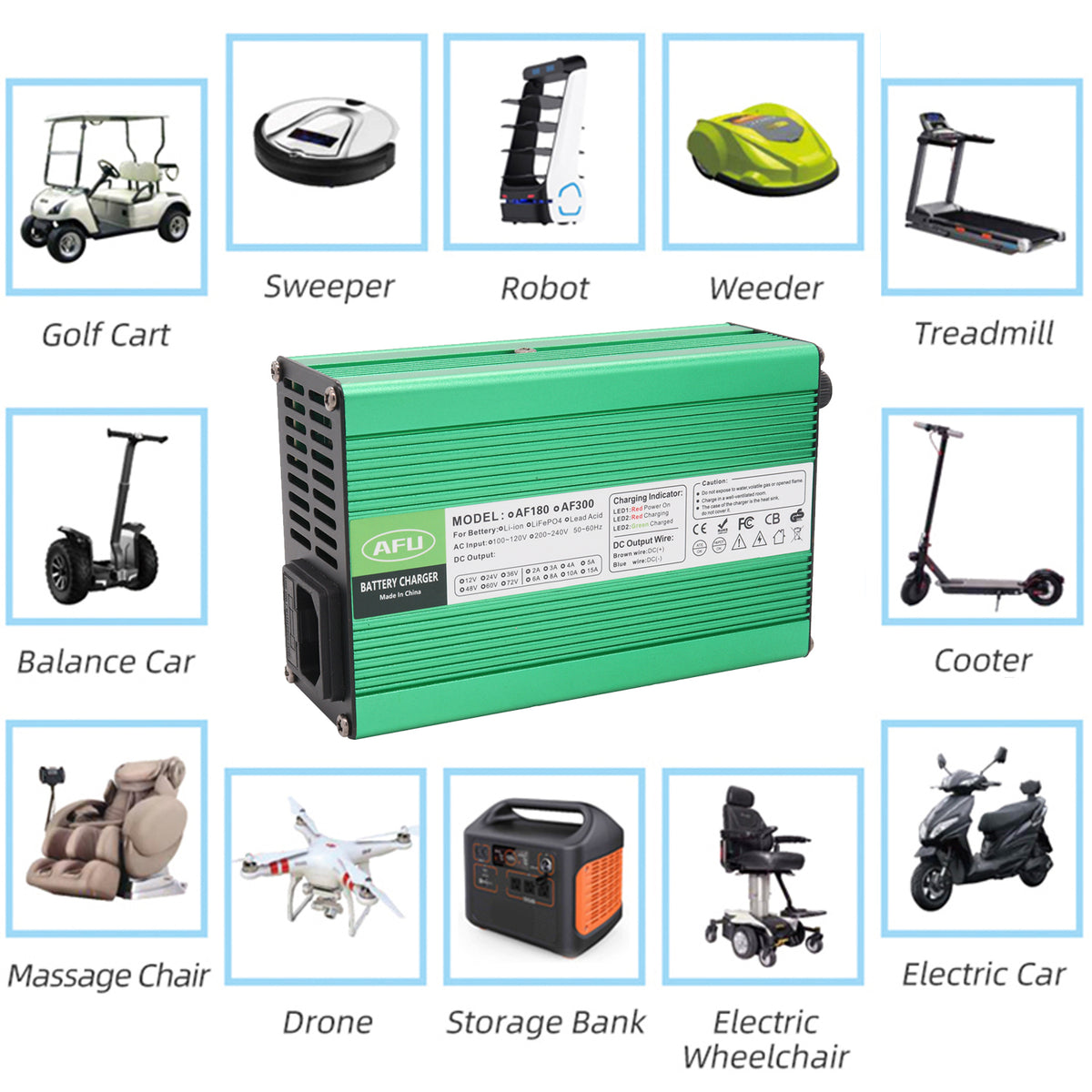 54.6V 4A Smart Lithium Battery Charger For 13S 48V Lipo Li-ion Battery With Cooling Fan Z22517