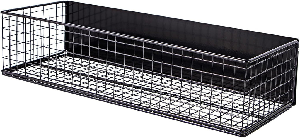 Black Magnetic Wire Mesh Shelf, 13.77" x 5.11" x 3.26" K763147