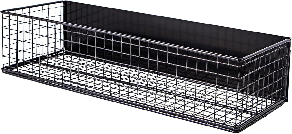 Black Magnetic Wire Mesh Shelf, 13.77" x 5.11" x 3.26" K763147