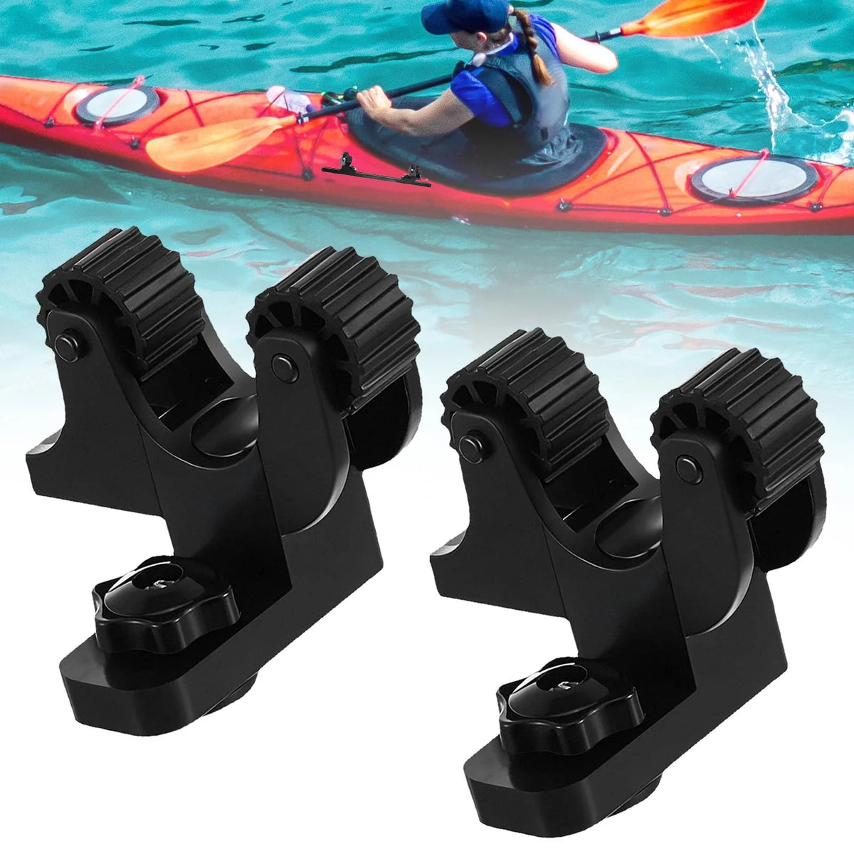 Kayak Oar Holder Clamp, Track Mount, 2pcs C955
