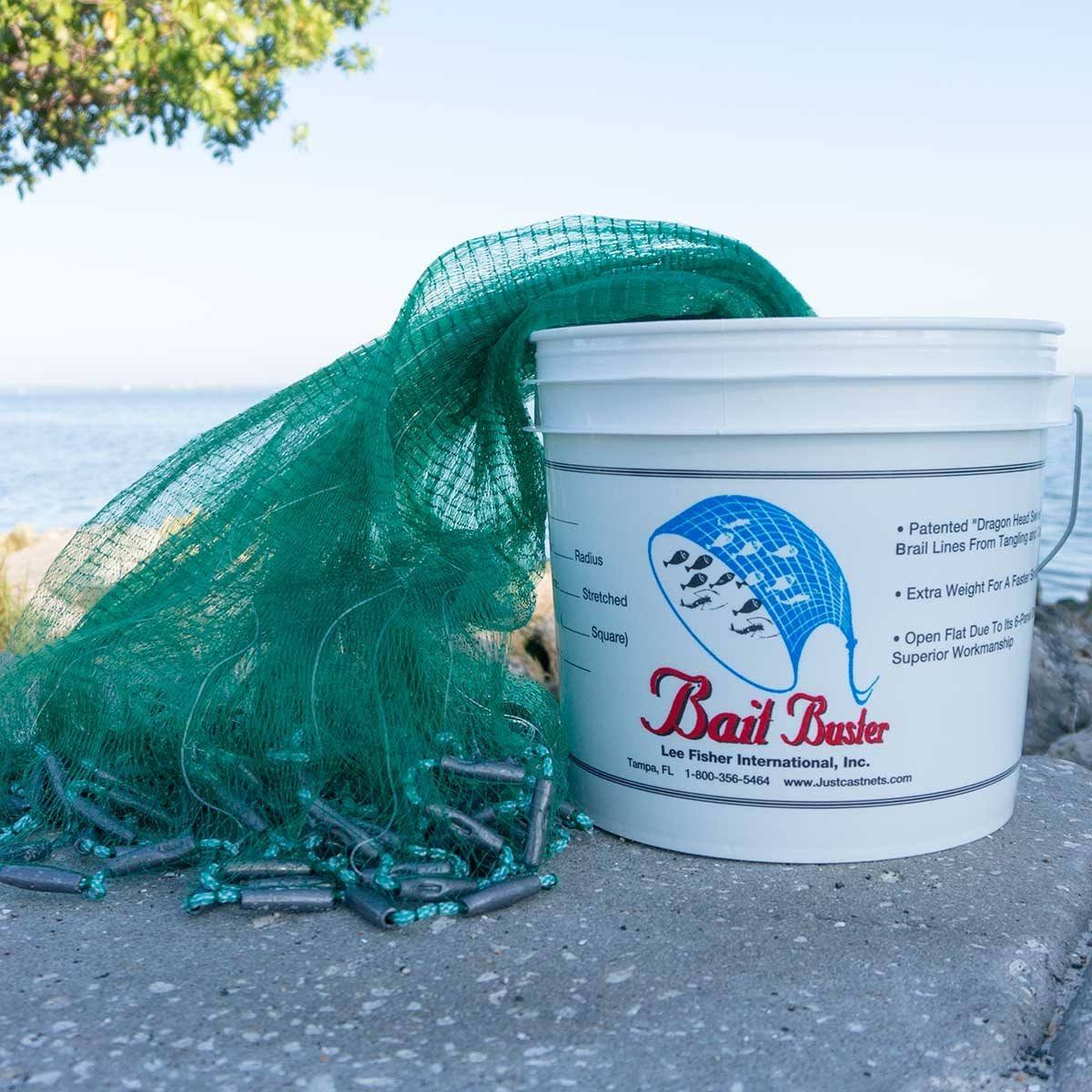 Minnow Cast Net 12 ft. Radius Green H365