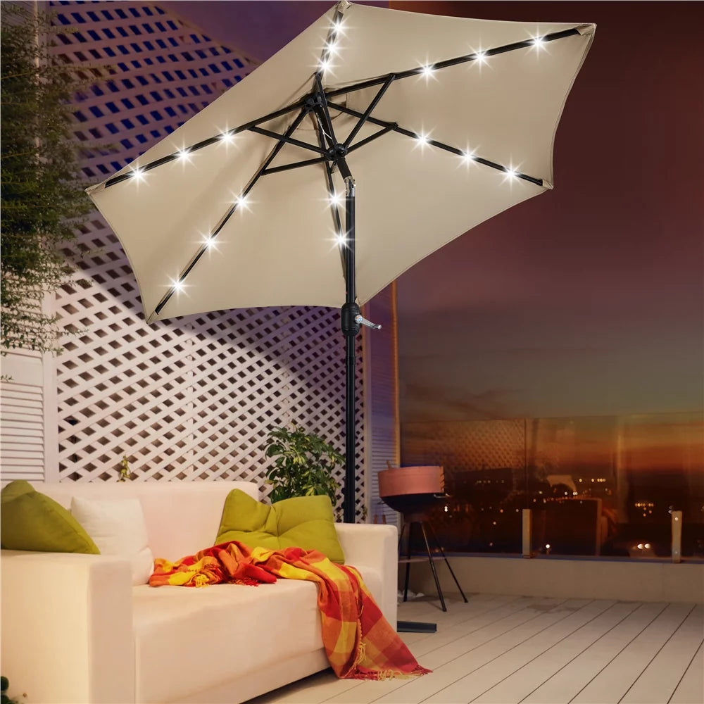 7.5ft Patio Umbrella with LED Lights F428
