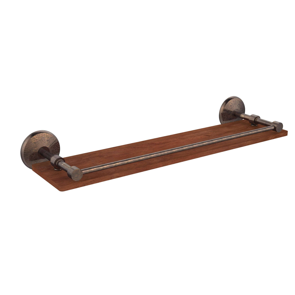 22 in. Solid Ironwood Shelf with Gallery Rail Venetian Bronze M999513