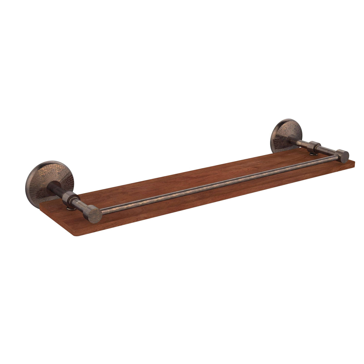 22 in. Solid Ironwood Shelf with Gallery Rail Venetian Bronze M999513