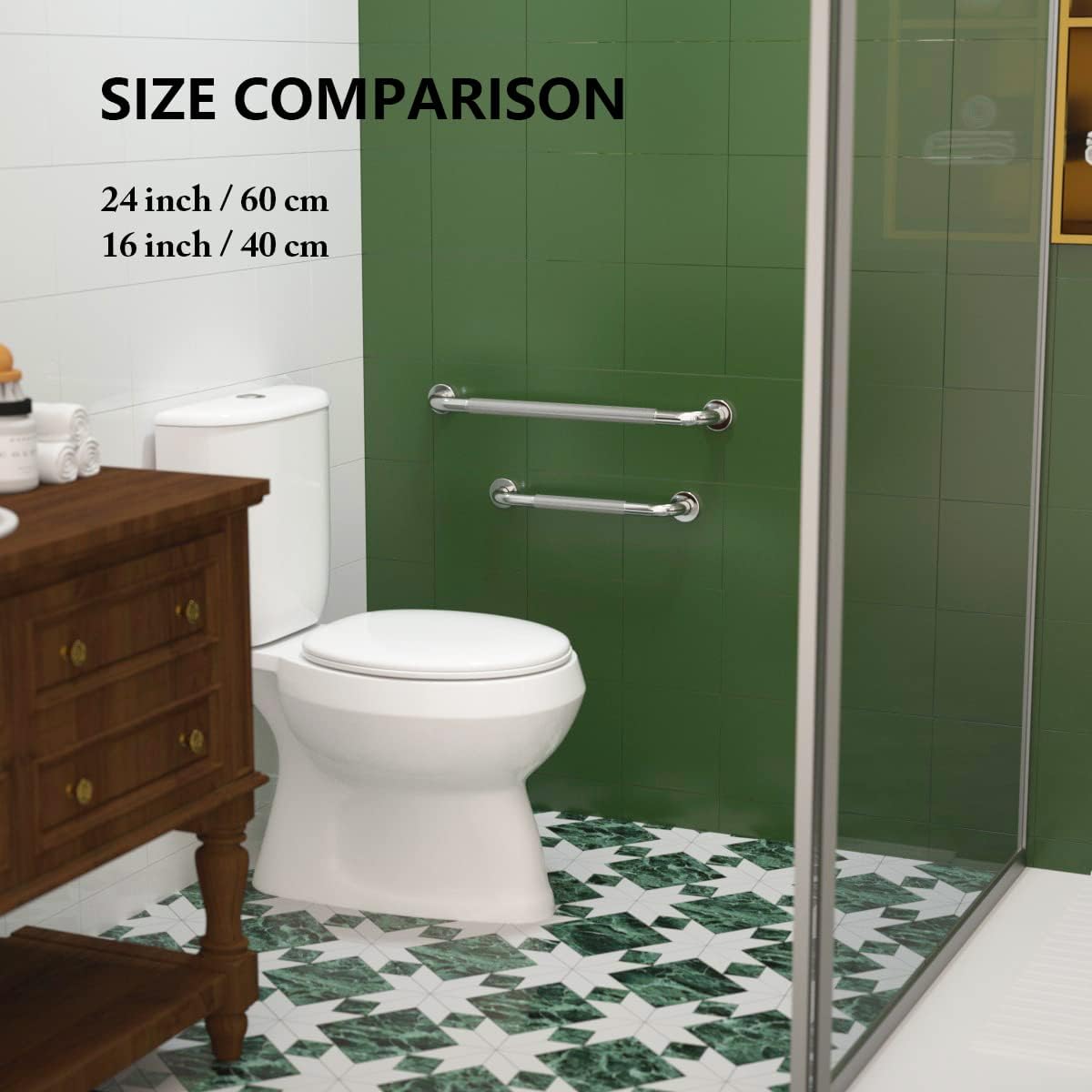 2 Pack 24 Inch Anti Slip Stainless Steel Grab Bar F24934