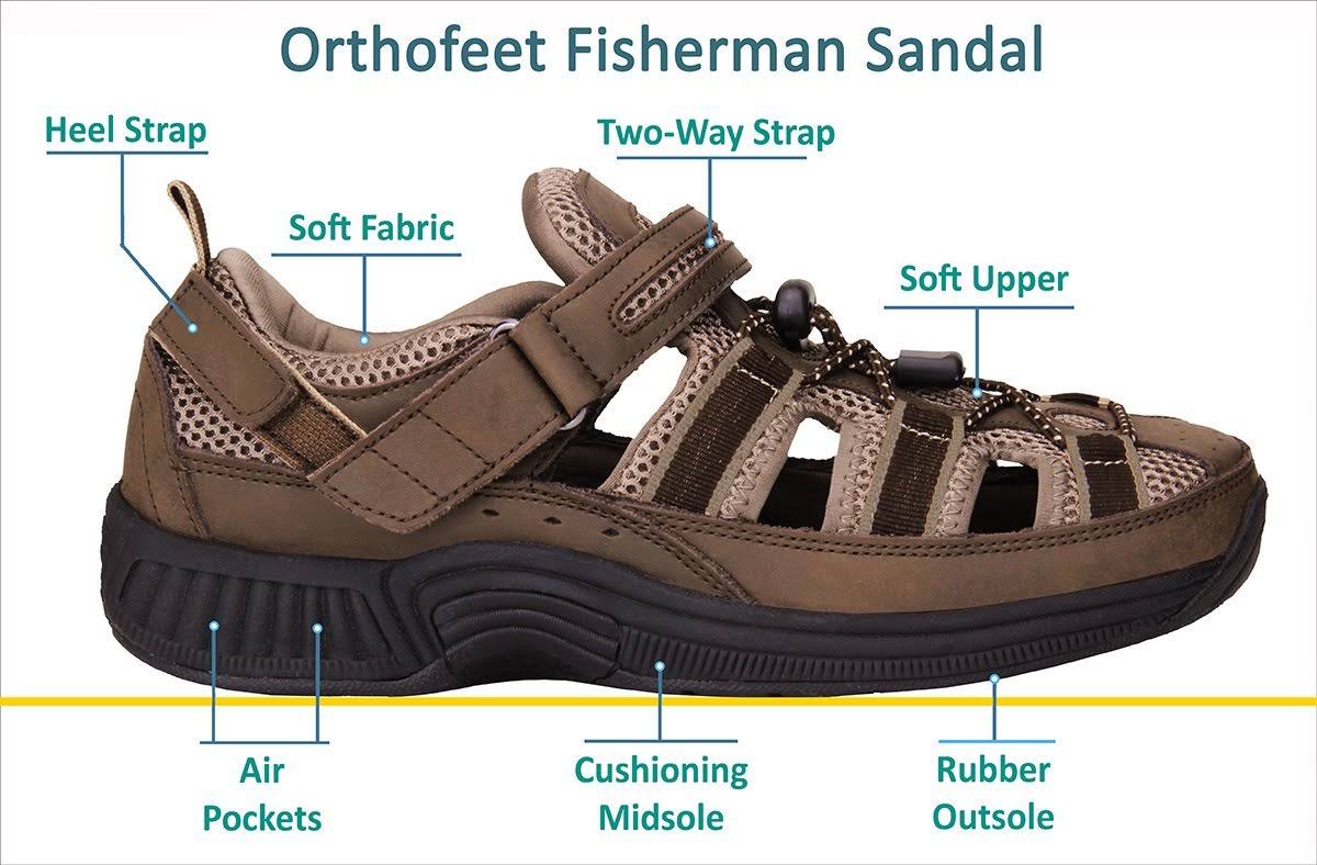 Brown Leather Orthofeet Men&s Shoes W53367