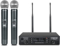 Wireless Microphone System, Dual Channel Cordless Mic Set with 2 Handhelds E1878