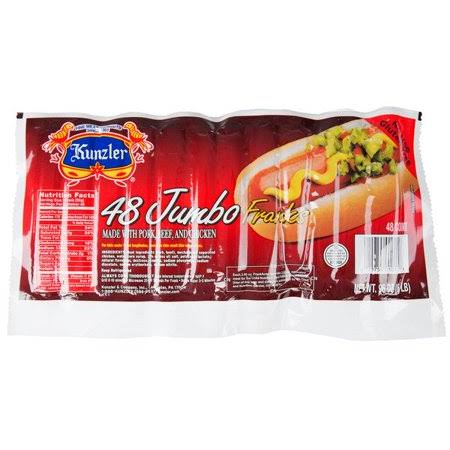 8/1 Jumbo Meat Franks - 96/Case I94079