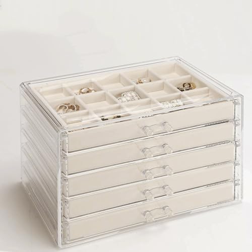 5 Drawers Clear Acrylic Jewelry Box M172860