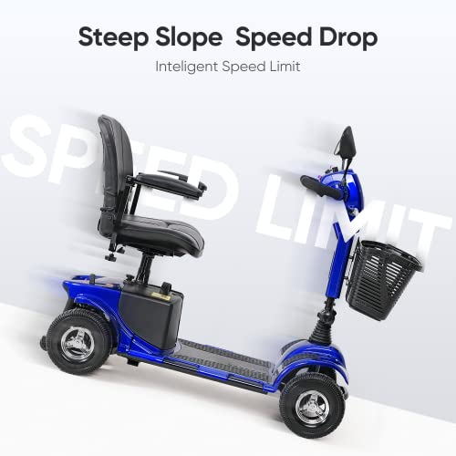 Blue 4 Wheel Power Mobility Scooter with Basket K393070