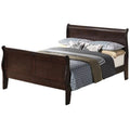 Cappuccino Full Size Sleigh Bed with High Footboard W8925