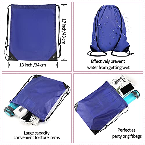80 Pack Waterproof Drawstring Backpack Bulk D348