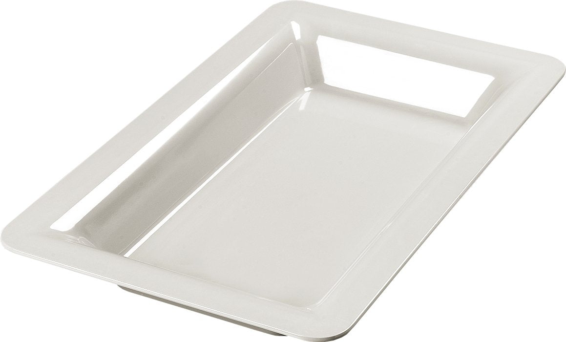 White Melamine Full Size Food Pan, 4 qt Capacity, Case of 6 D870801