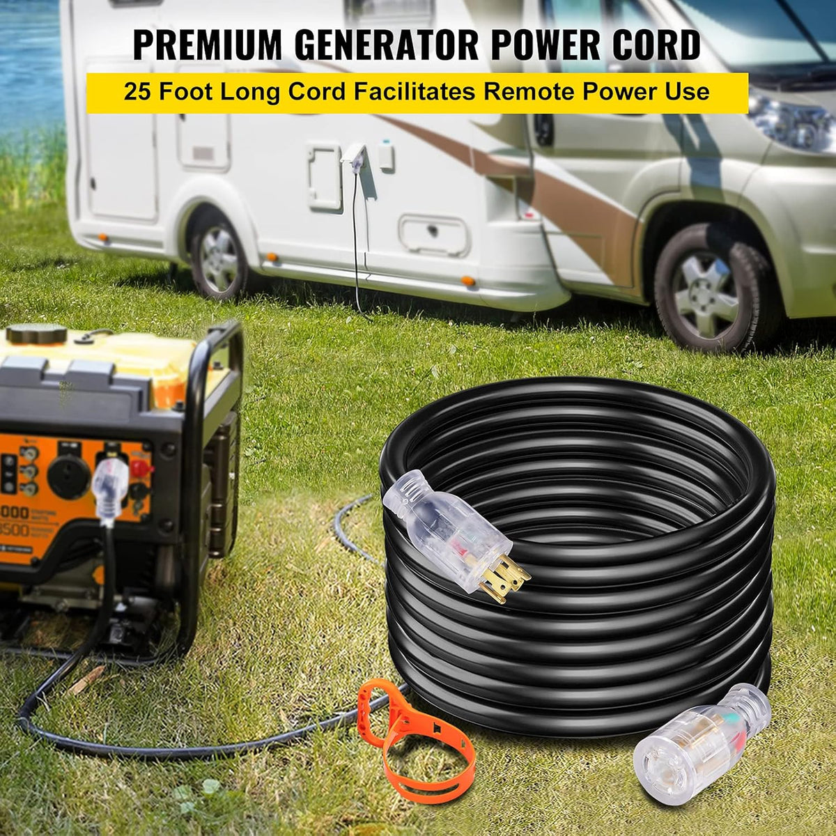 15FT 30AMP 10/4 ETL 7500W Extension Cord Pack of 2 E3641