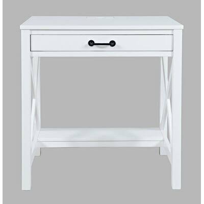 White Desk with Built in Outlets K270502