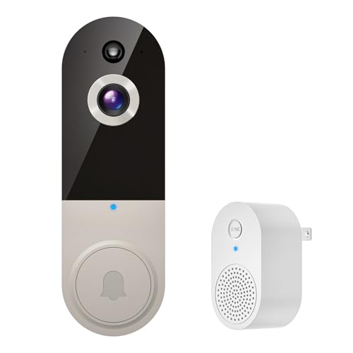 Black 1080P Wireless Video Doorbell Camera with Night Vision Y420