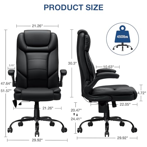 Big and Tall 450lbs Leather Ergonomic Office Chair Q568