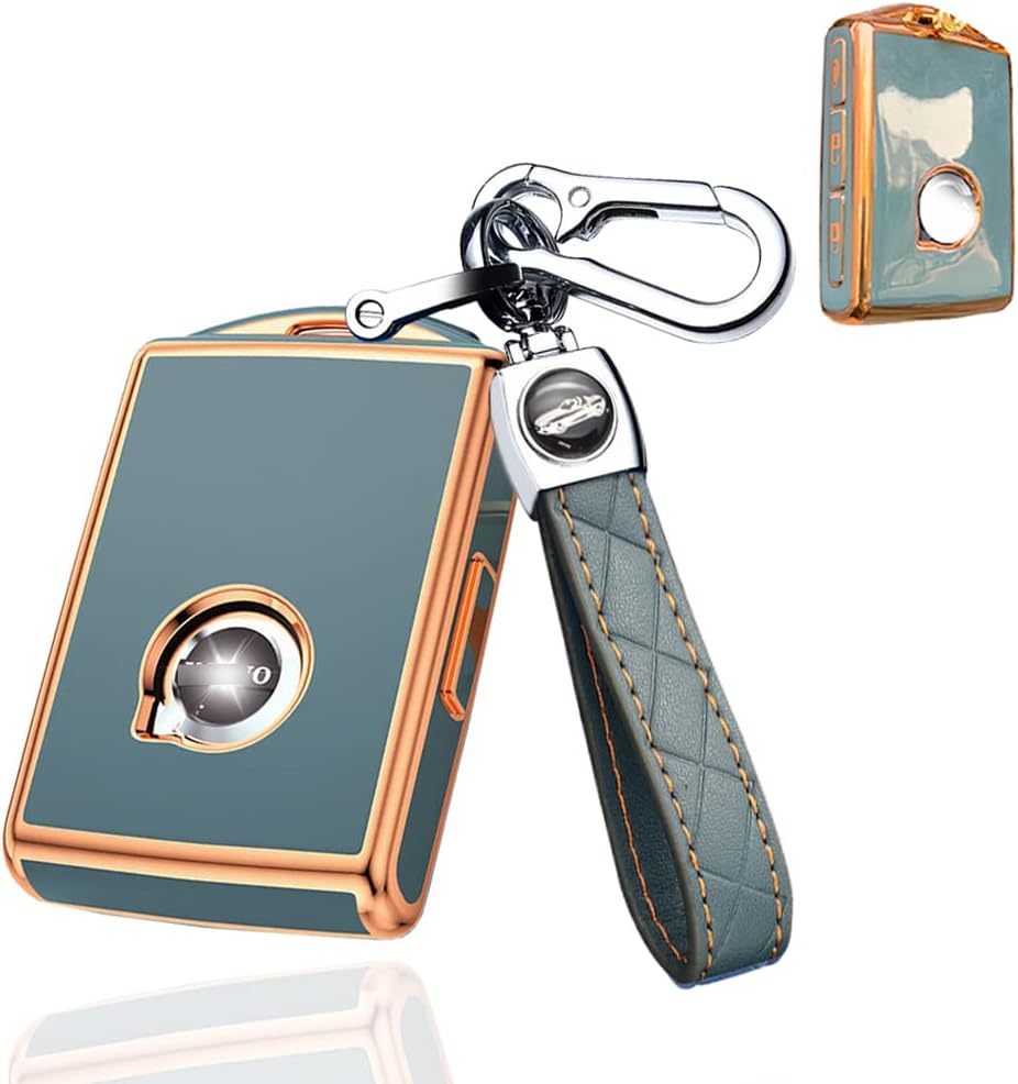Grey-Blue TPU Key Fob Cover with Keychain O962769