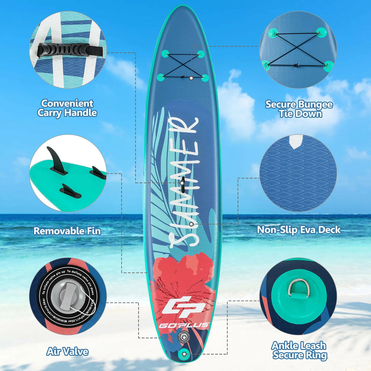10.5ft Inflatable Stand Up Paddle Board B378439