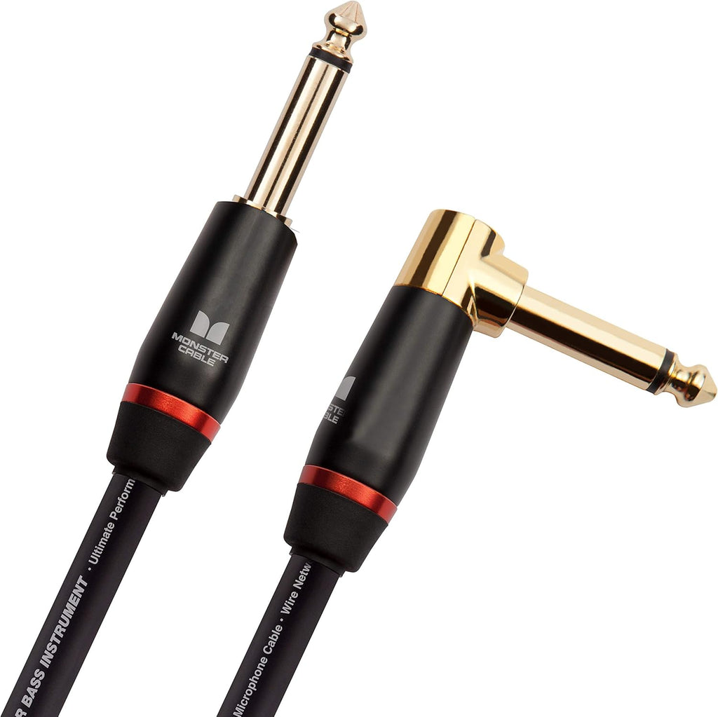 12 ft Right Angle to Straight Bass Instrument Cable Pack of 2 I473535