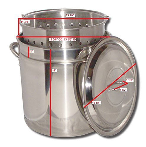 36 qt. Stainless Steel Pot with Basket and Lid Y21249