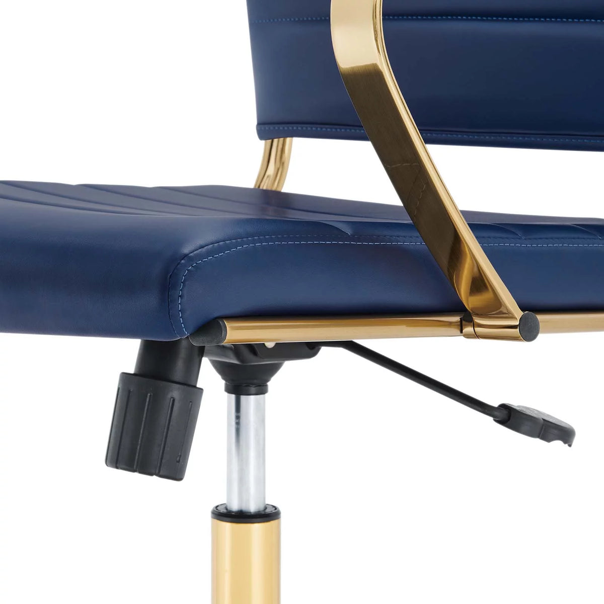 Navy Gold Faux Vinyl Leather High Back Chair V252