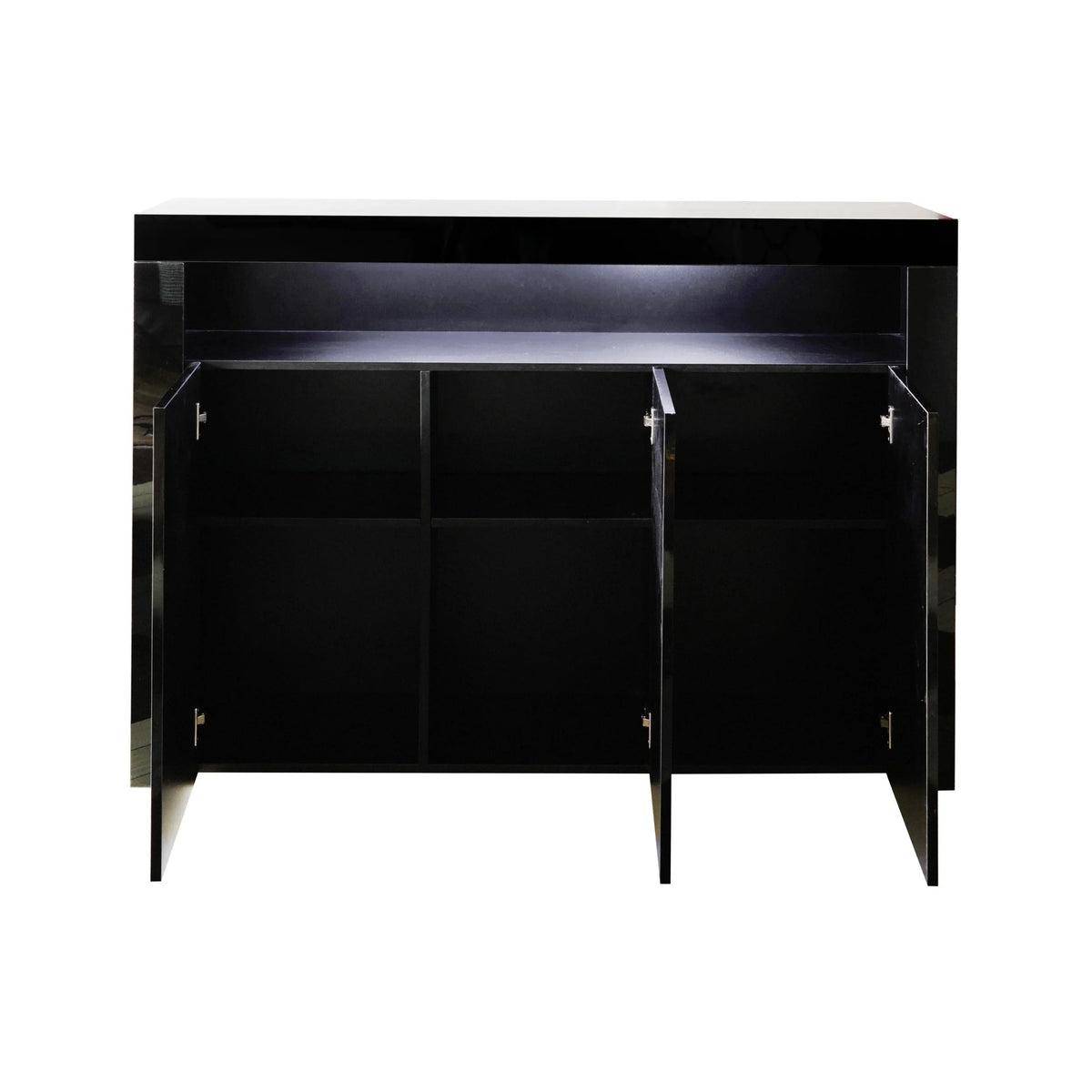 Black High Gloss Sideboard Storage Cabinet with LED Light Q8031