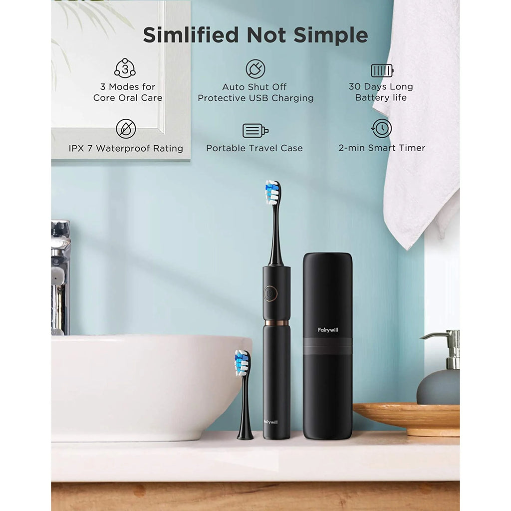 Rechargeable UltraSonic Electric Toothbrush with Travel Case & 8 Brush Heads Q981