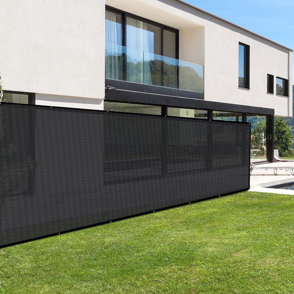 70% Heavy-Duty Mesh Tarp 8ftx16ft Black Shade Cloth Pack of 2 E764