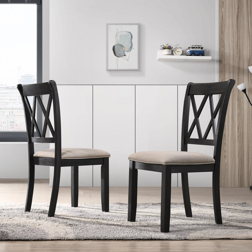 7-Piece Dining Set with 6 Cross-Back Chairs X802310