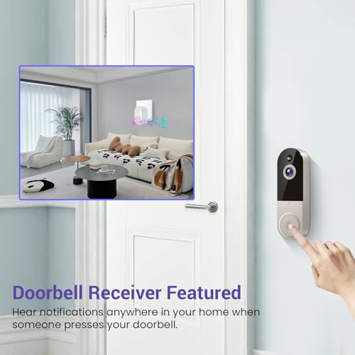 Black 1080P Wireless Video Doorbell Camera with Night Vision Y420