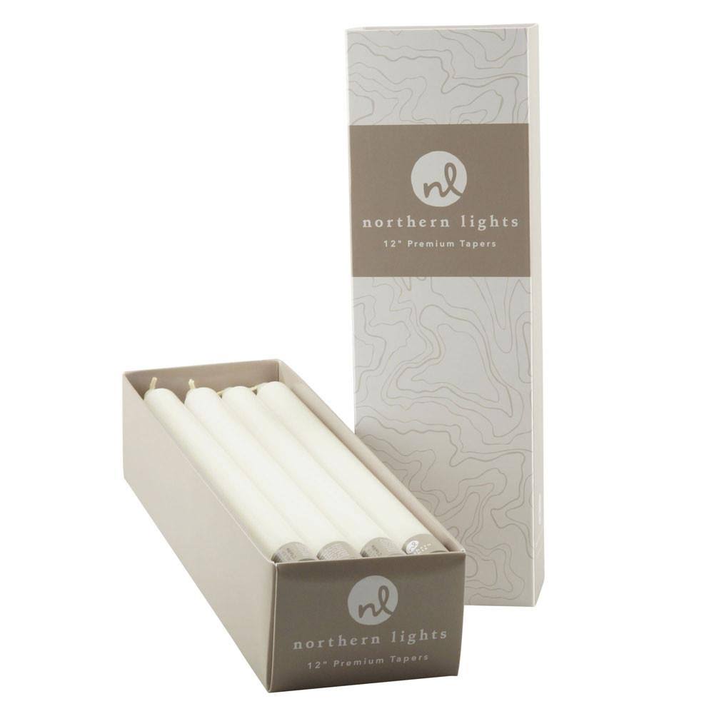 12 Pc Pure White Tapers Candles Q589