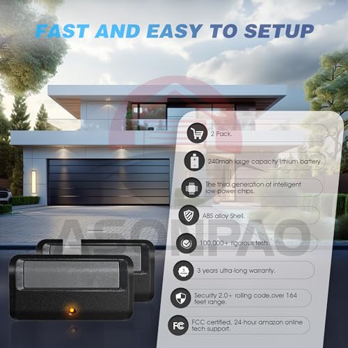 Yellow Learn Button Garage Door Opener Remote (2Pack) P4478
