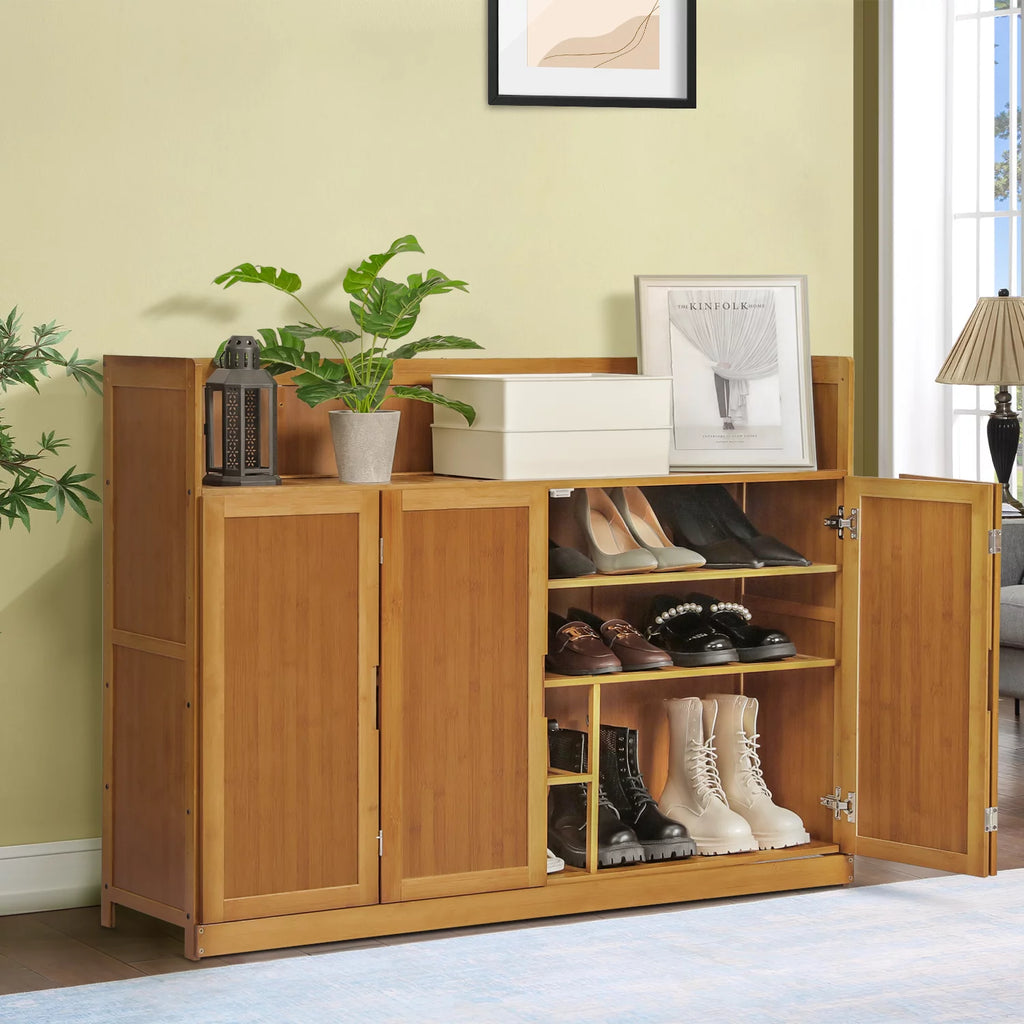 Bamboo 5 Tiers Shoe Cabinet with Door Z78679