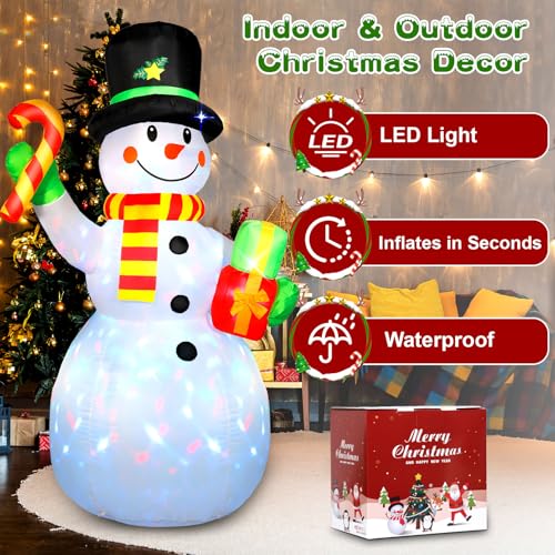 6FT Blow Up Snowman with Gift Box LEDs Christmas Inflatables P319