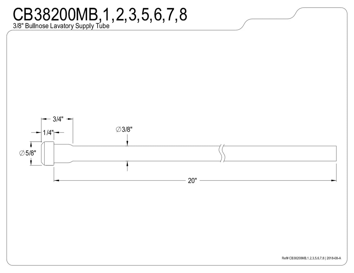 Matte Black Bathroom Supply Line U3264