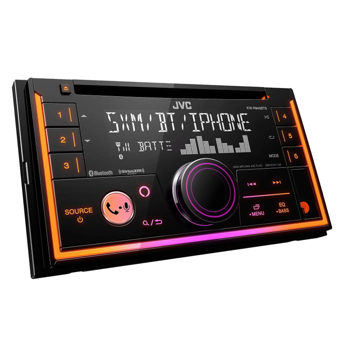 Double DIN Bluetooth USB AUX AM/FM Stereo CD Player Receiver with 6.5" 2-Way Speakers and Speaker Wire E998