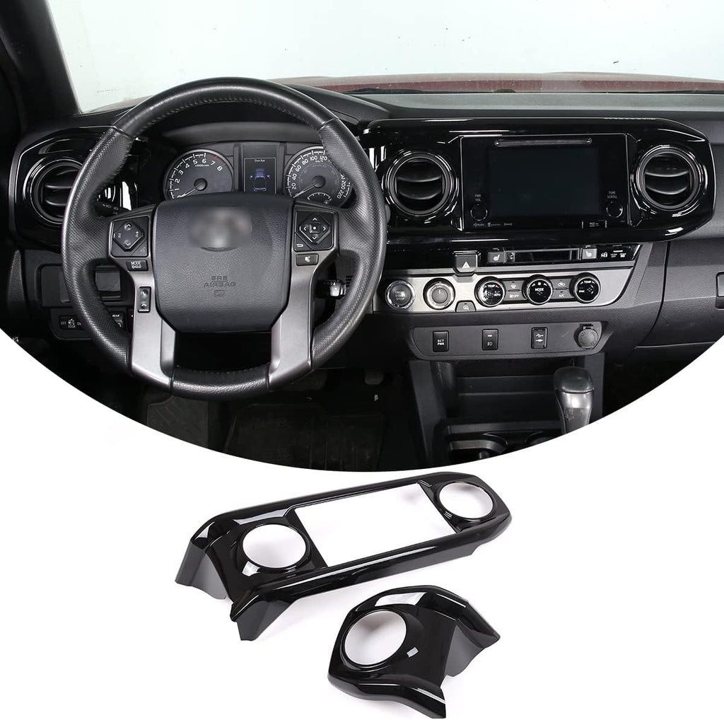 Car ABS Dashboard Panel Cover Trim Stickers Red Black Pack of 2 L25727