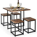 5 Piece Dining Table Set with Square Stools C37321
