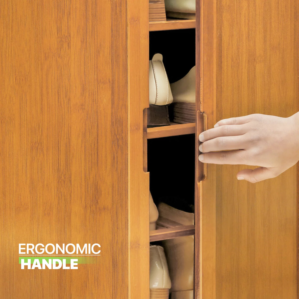 Bamboo 5 Tiers Shoe Cabinet with Door Z78679