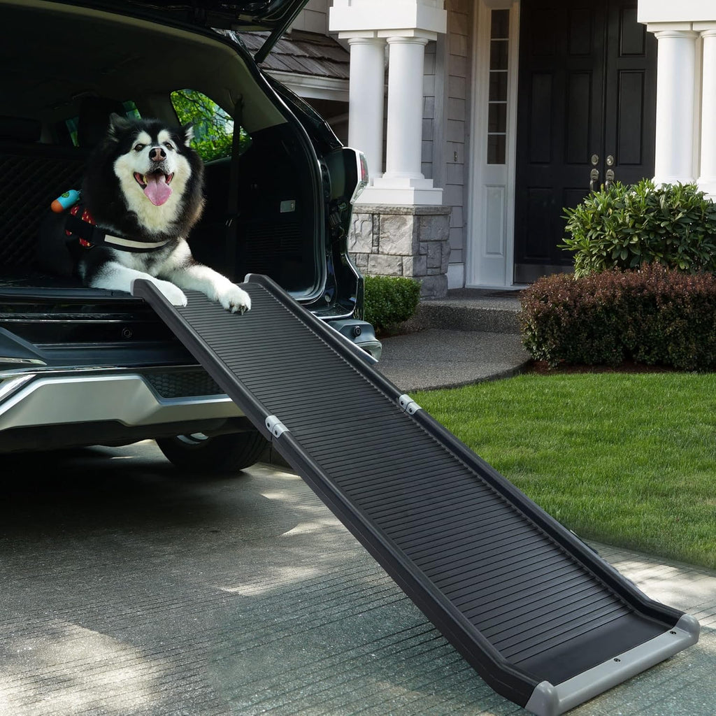 Folding Pet Ramp with Side Rails, 63 L x 14.75 W, Black U1887