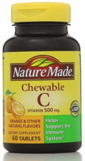 Vitamin C 500 mg Chewable Tablets Orange 60 ea Pack of 4 N854665