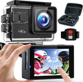 4K 60FPS 20MP Touch Screen 8X Zoom Waterproof Action Camera with Carrying Case I577