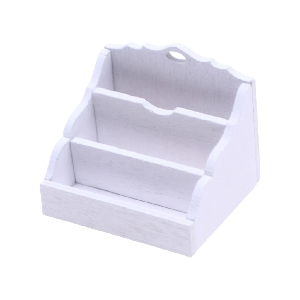 White 1:12 Scale Dollhouse Miniature Magazine Paper Rack Q3010