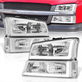 LED DRL Chrome Housing Clear Lens Signal Headlights LH & RH A82175