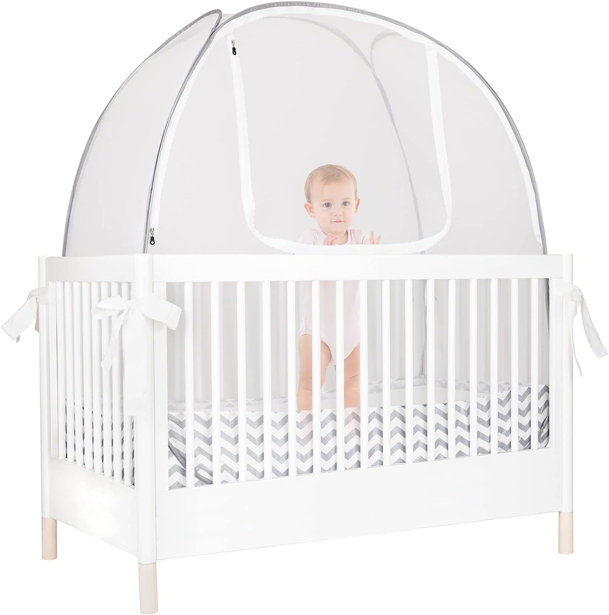 Baby Safety Crib Tent Mosquito Net See Through Mesh Pop-up Canopy Cover Y8418