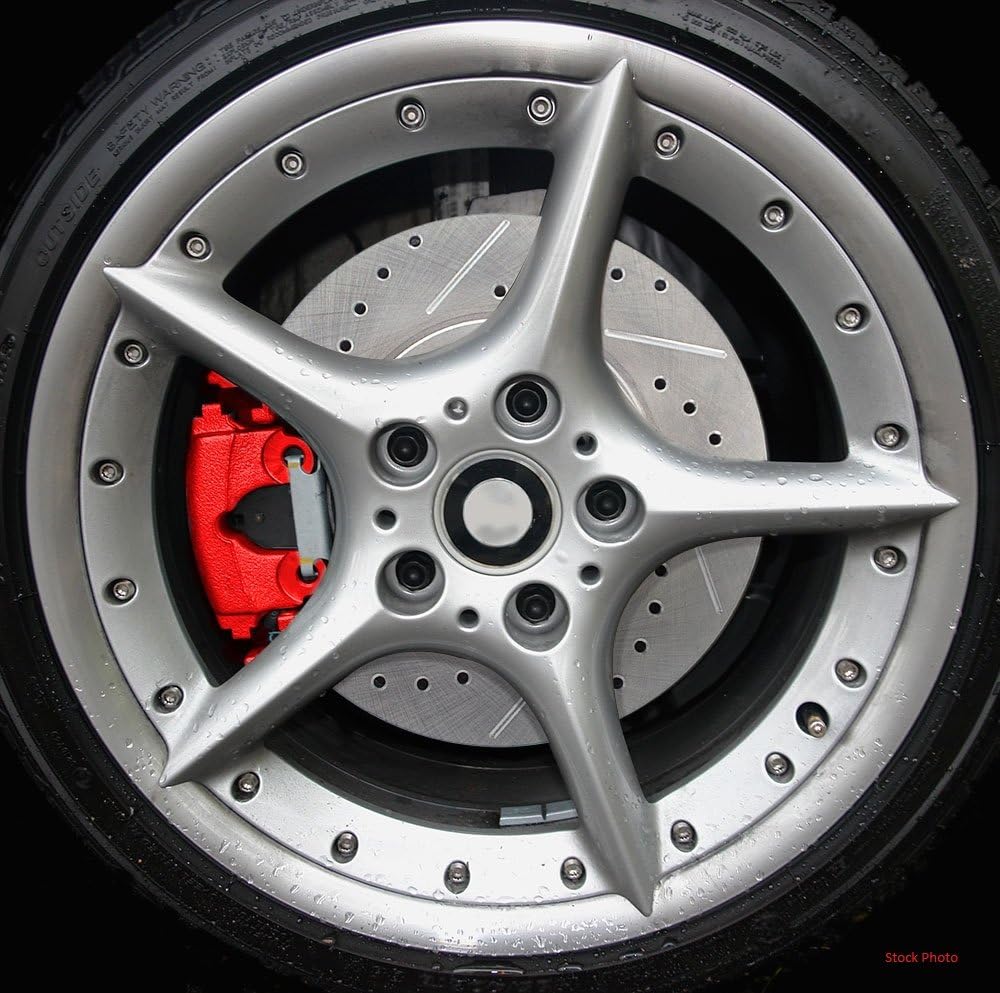 Red Powder Coated Caliper + Ceramic Brake Pads Kit Z27805