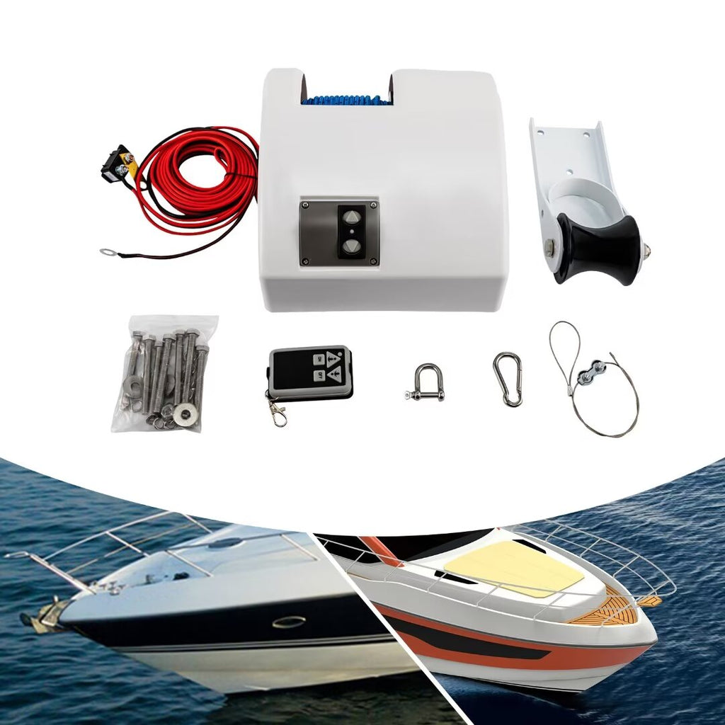 12V Saltwater Marine Electric Anchor Winch with Wireless Remote Control S30652