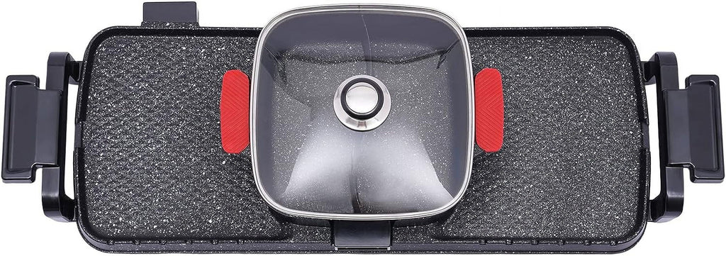 2200W 2 in 1 Detachable Electric Smokeless Grill and Hot Pot Y935956