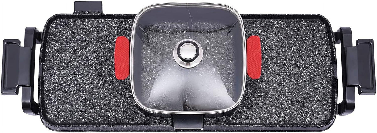 2200W 2 in 1 Detachable Electric Smokeless Grill and Hot Pot Y935956